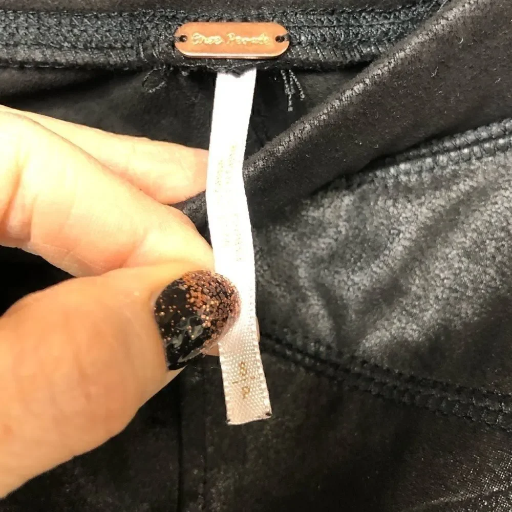 Free People Vegan Suede Black Leggings